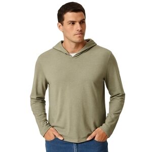 ECOTHS Pullover Hoodie Men XL Green Organic Cotton Stretch Lightweight